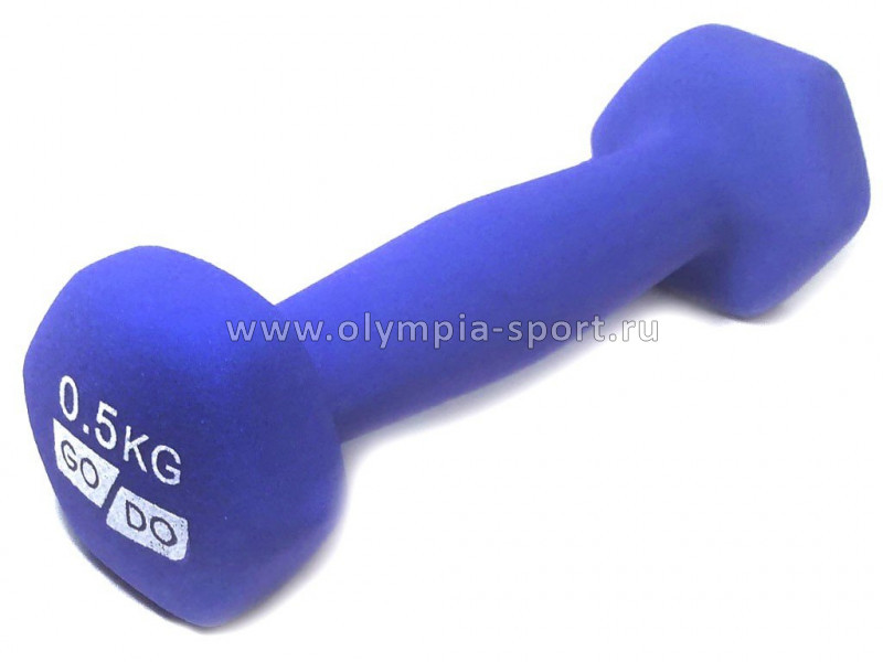 Гантель GO DO в виниловой матовой неопрен. обол. Вес 0,5кг