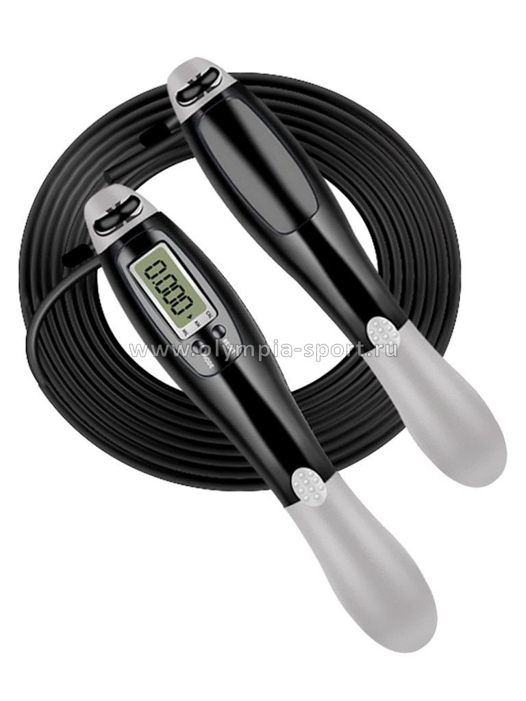 Скакалка UNIX Fit с электронным счетчиком, черная.